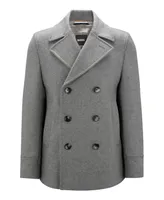 Boss by Hugo Boss Men's Double-Breasted Closure Slim-Fit Coat