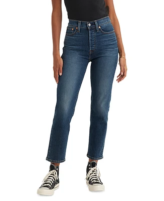 Levi's Women's Wedgie Straight-Leg High Rise Cropped Jeans