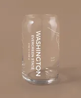 Narbo The Can Washington State Map 16 oz Everyday Glassware, Set of 2