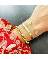 The Lovery Small Mother of Pearl Clover Bracelet 14K Gold