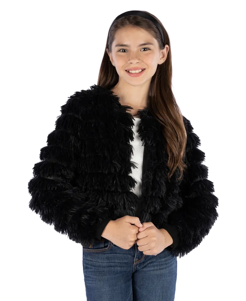 GB Big Girls 7-16 Short Faux Fur Jacket - S