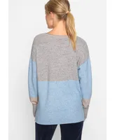 Olsen Women's Long Sleeve Patchwork Pullover