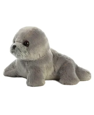 Aurora Small Harpo Seal Mini Flopsie Adorable Plush Toy Gray 8"