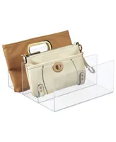 mDesign Plastic Divided Purse Storage Organizer for Closets, 3 Sections - Clear