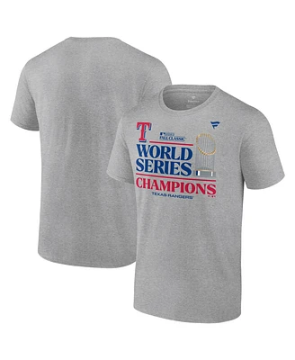 Men's Fanatics Heather Gray Texas Rangers 2023 World Series Champions Locker Room T-shirt