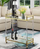 Convenience Concepts 30.5" Glass Royal Crest 2 Tier Acrylic Bar Cart