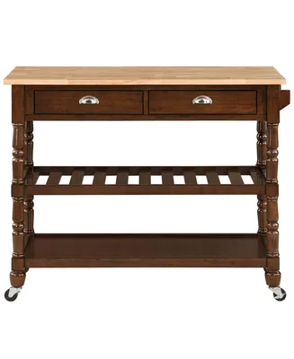 Convenience Concepts French Country 45" Wood 3 Tier Butcher Block Kitchen Cart