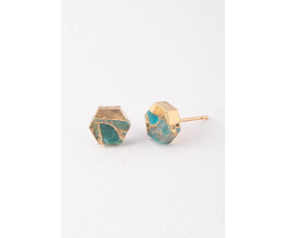 Starfish Project Oasis Turquoise and Gold Studs Earrings