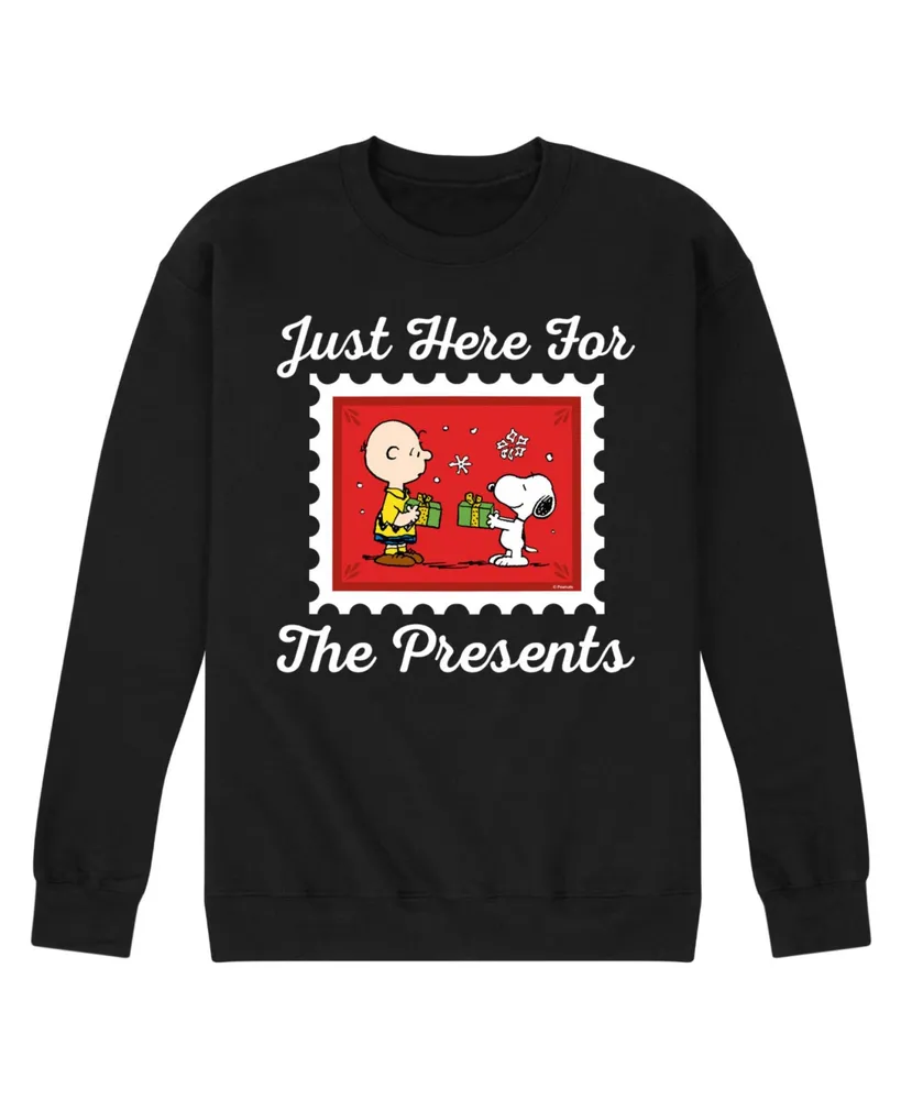 Airwaves Men's Peanuts Holidays Crew-neck Fleece T-shirt