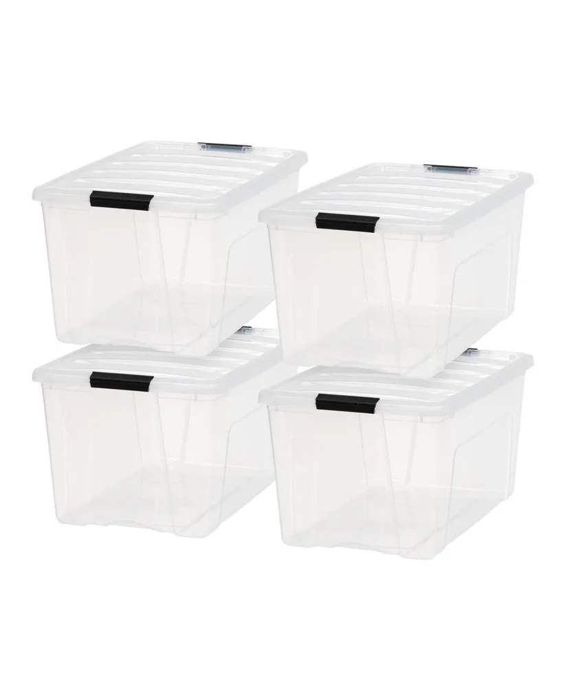 IRIS USA 6 Pack 19qt Plastic Storage Bin with Lid and Secure