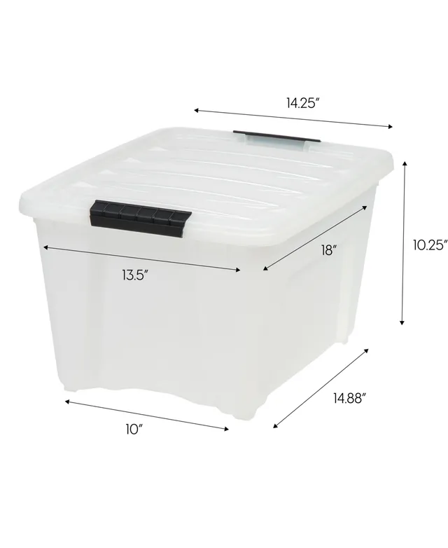 IRIS USA 4 Pack 91qt Large Clear View Plastic Storage Bin with Lid and  Secure Latching Buckles