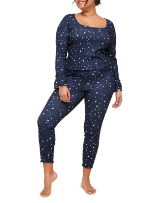 Audra Women's Plus-Size Pajama Long Sleeve Top & Legging Set
