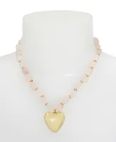 Robert Lee Morris Soho Rose Quartz Heart Pendant Necklace