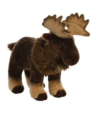 Aurora Large Moose Miyoni Realistic Plush Toy Brown 14"