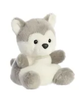 Aurora Mini Busky Husky Palm Pals Adorable Plush Toy Gray 5"