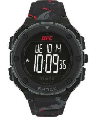 Timex Ufc Men's Shockxl Digital Black Polyurethane Watch