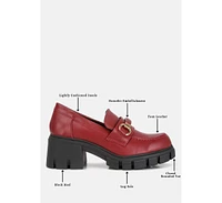 Evangeline Womens chunky platform loafers
