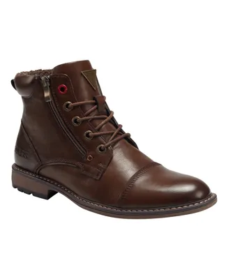 Guess Men's Samwell Cap Toe Lace Up Casual Boots