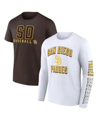 Men's Fanatics Brown, White San Diego Padres Two-Pack Combo T-shirt Set