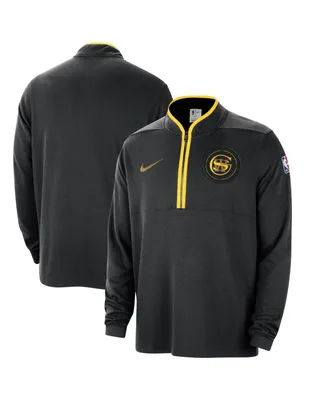 Men's Nike Black Golden State Warriors 2023/24 City Edition Authentic Coaches Half-Zip Jacket