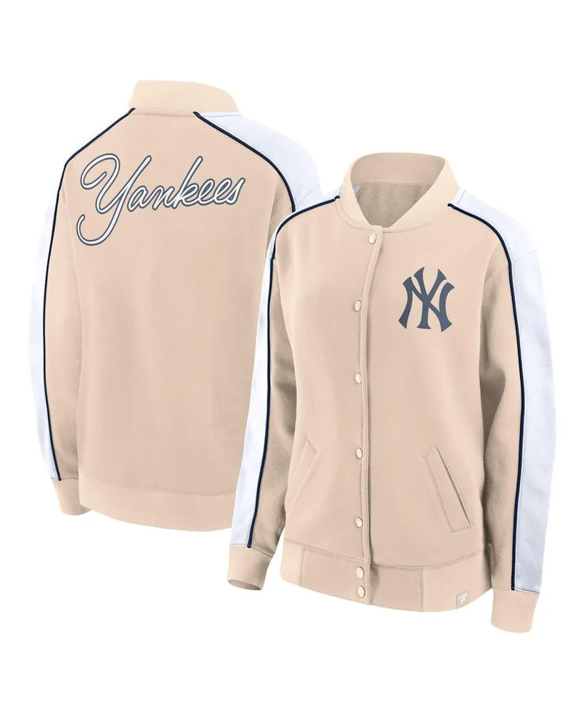 Fanatics Women's Fanatics Tan New York Yankees Luxe Lounge Full-Snap Jacket