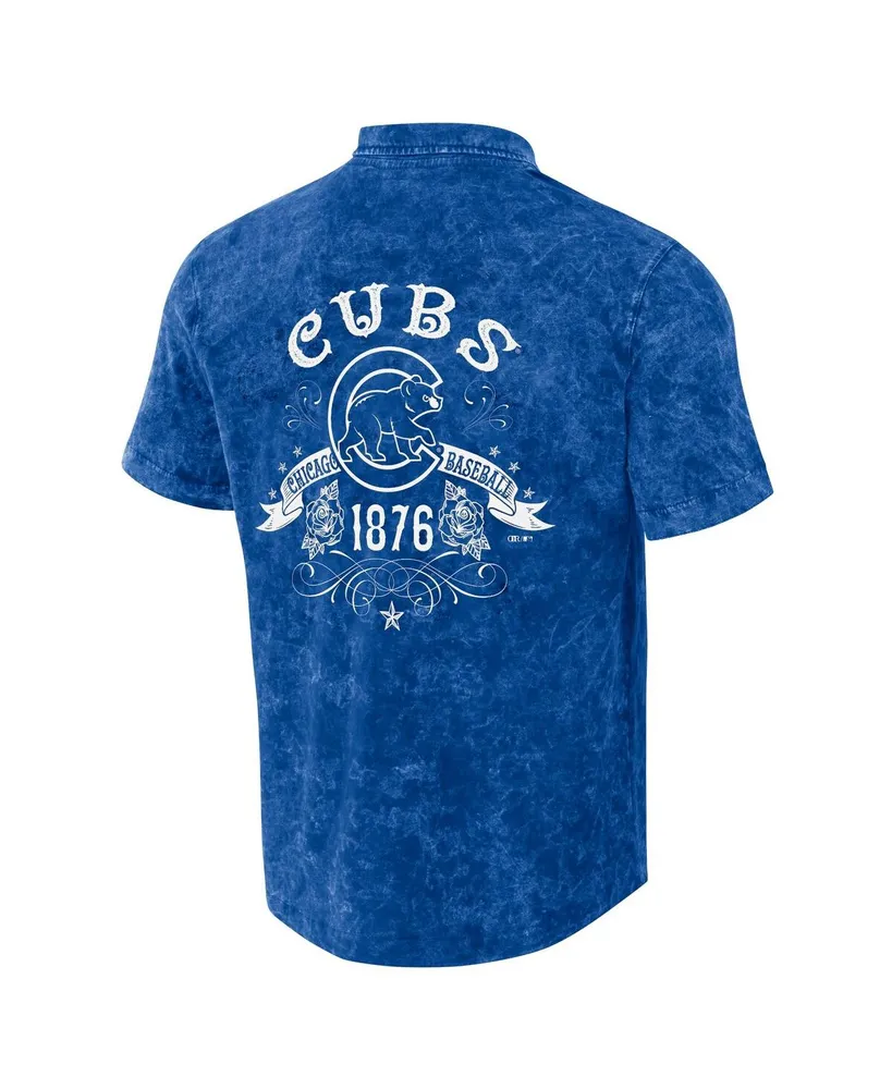 Men's Darius Rucker Collection by Fanatics Royal Distressed Chicago Cubs Denim Team Color Button-Up Shirt