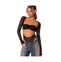 Women's Zoey Sheer Lace Two Piece Bodysuit