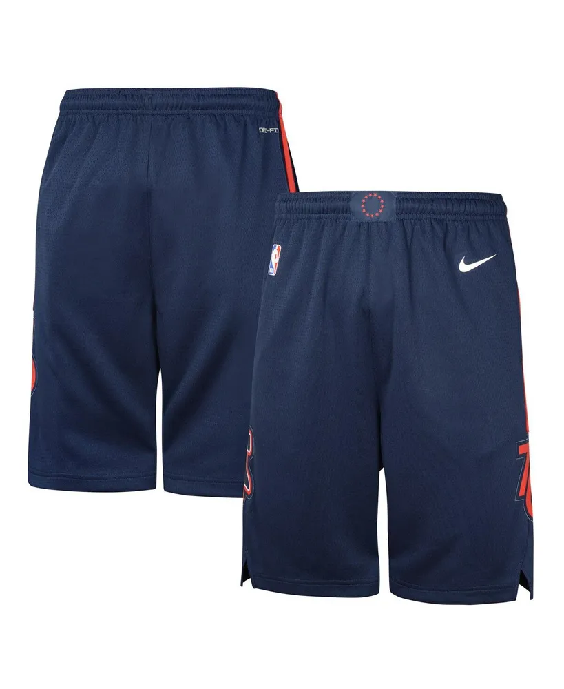 Big Boys Nike Navy Philadelphia 76ers 2023/24 City Edition Swingman Performance Shorts