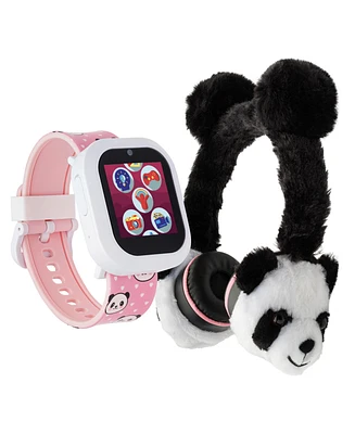Playzoom V3 Girls White and Pink Silicone Smartwatch 42mm Gift Set