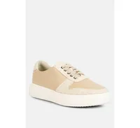 Kjaer Womens Dual Tone Leather Sneakers