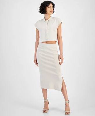 Calvin Klein Jeans Extended Shoulder Cropped Shirt Midi Skirt