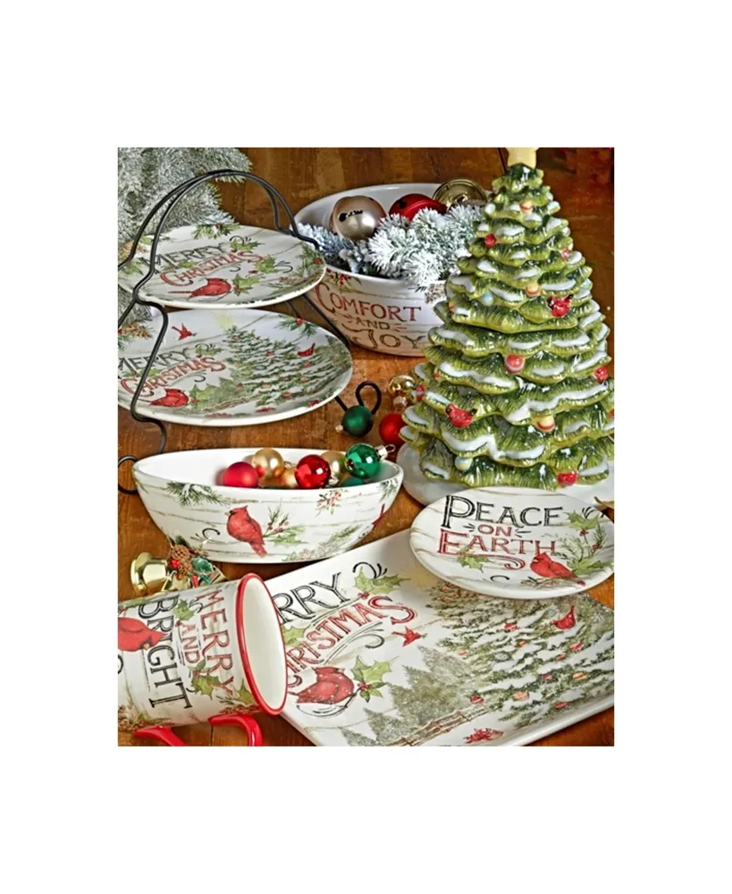 Certified International Evergreen Christmas 4 Piece Mug