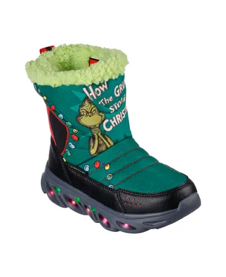 Skechers Little Kids Dr Seuss- Hypno-Flash 3.0 - Too Late To Be Good Adjustable Strap Light-Up Winter Boots from Finish Line