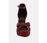 Rag & Co Regalia Purple Rhinestone Embellished Stiletto Sandals