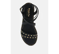 Rag & Co Corriane Studs Embellishment Off White Strappy Sandals