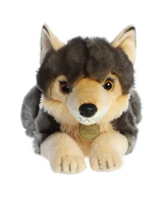 Aurora Large Wolf Miyoni Realistic Plush Toy Gray 16"