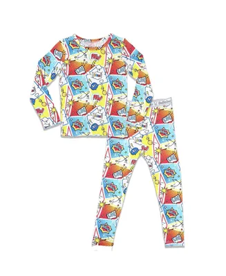 Bellabu Bear Toddler| Child Unisex Kids Comic Hero Set of 2 Piece Pajamas