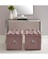 Inspired Home Micella Velvet Storage Ottoman