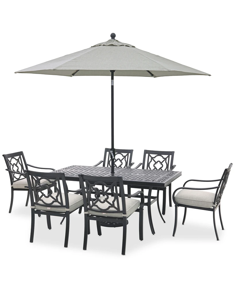 St Croix Outdoor 7-pc dining Set (68x38" table + 6 chairs)