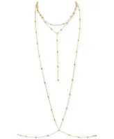 Oma The Label 18k Gold-Plated Dainty Bead Layered Body Chain