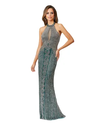 Lara Women's Halter Neck Dress with Keyhole