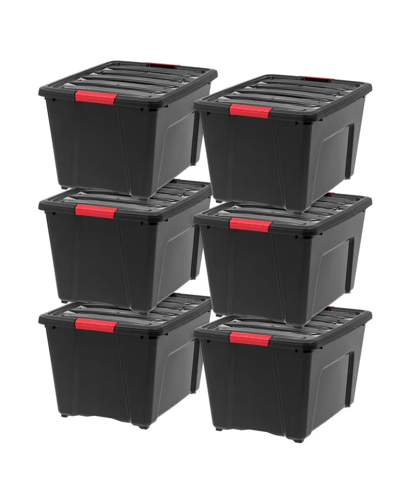 Pack 53qt Plastic Storage Bin with Lid and Secure Latching Buckles