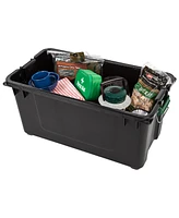 Iris 82 Quart WeatherPro Storage Box, Store-It-All Utility Tote, Black