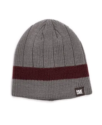 Muk Luks Men's Ribbed Beanie, Oxblood/Navy, One Size