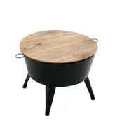 Streamdale Furniture Farmhouse Rustic Distressed Metal Accent Cocktail Table