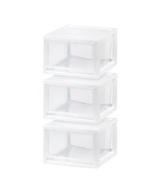 3 Pack 15qt Stackable Plastic Storage Drawers, White