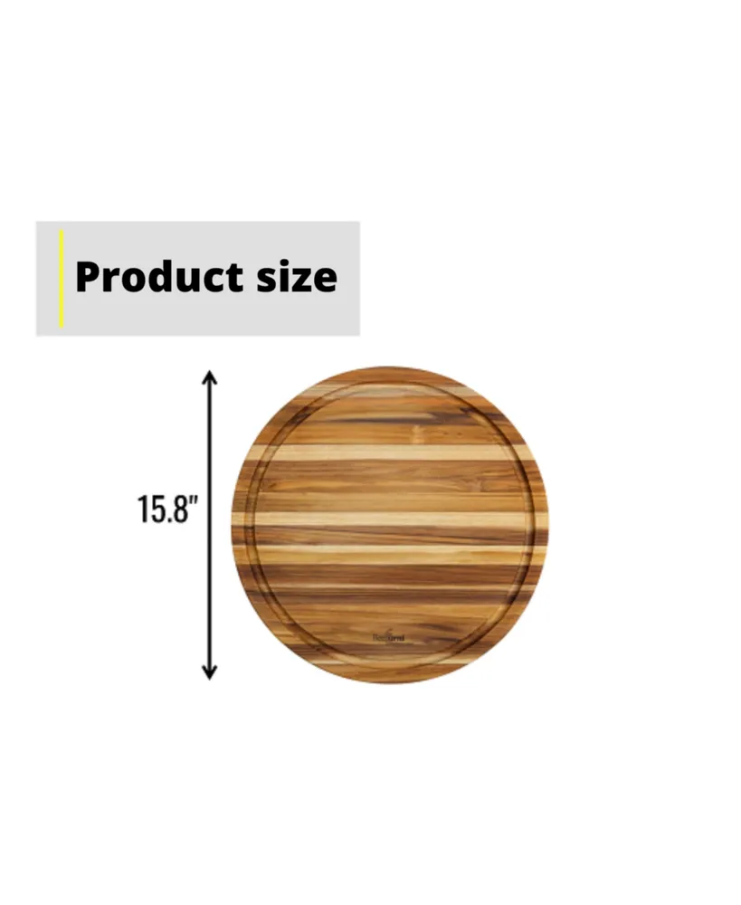 Round Teak Cutting Board 15.75 Inch, Pack of 5 Pieces