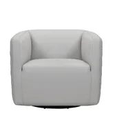 Melanie 31" Swivel Genuine Leather Barrel Chair