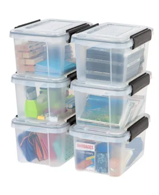 Iris Usa 6 Qt. Plastic Storage Bins with Sealed Lids, Clear Gasket Box, Airtight Containers 6Pk