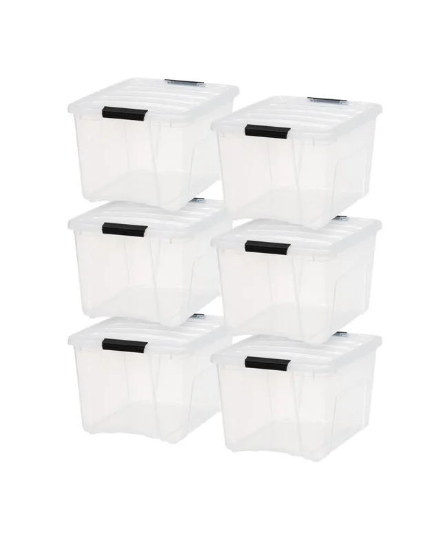 Iris USA 2 Pack 72qt Clear View Plastic Storage Bin with Lid and Secure Latching Buckles, Clear & Black